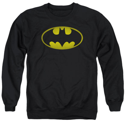 Batman Washed Bat Logo Mens Crewneck Sweatshirt Black