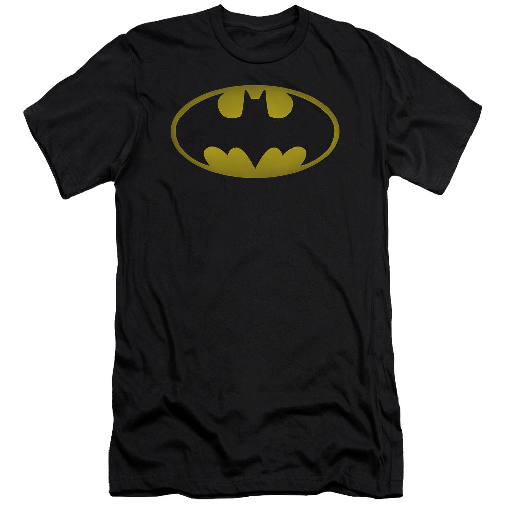 Batman Washed Bat Logo Slim Fit Mens T Shirt Black