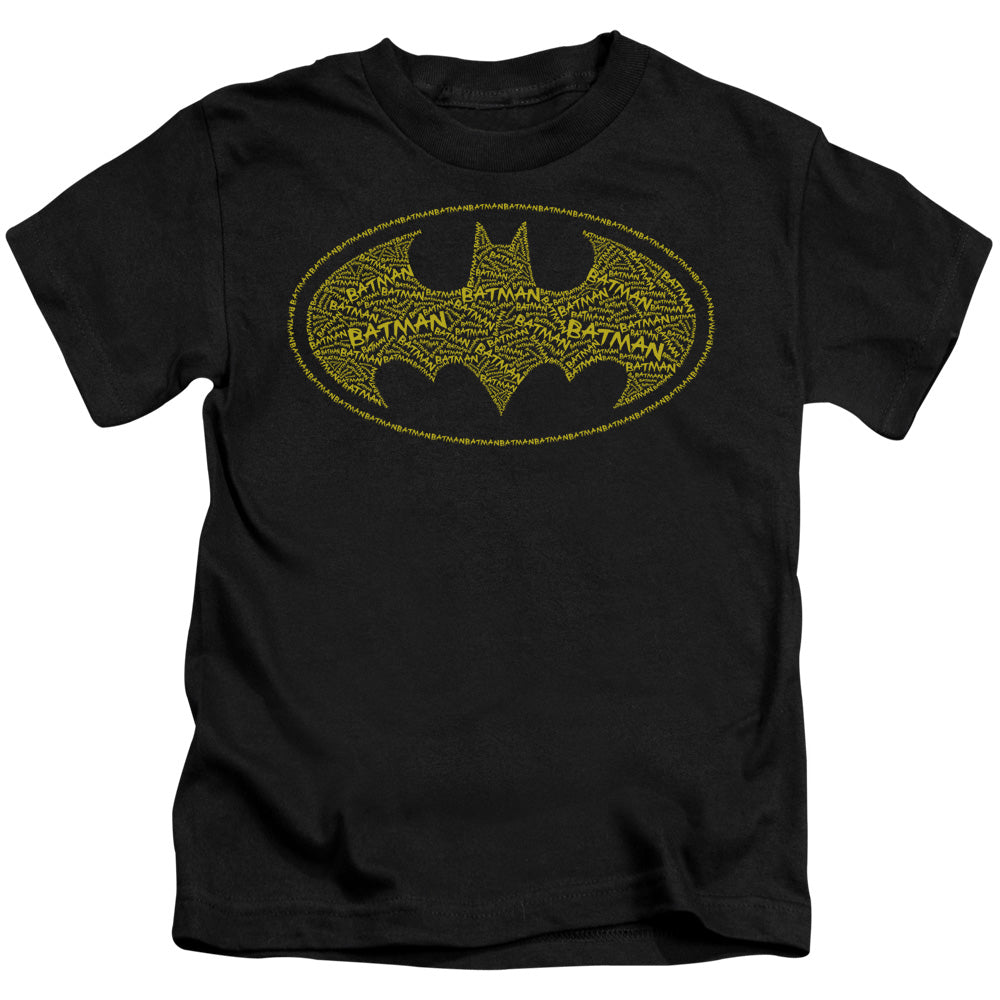 Batman Type Logo Juvenile Kids Youth T Shirt Black