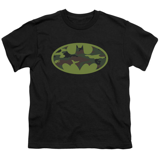 Batman Camo Logo Kids Youth T Shirt Black