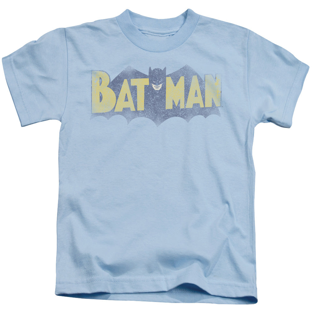 Batman Vintage Logo Juvenile Kids Youth T Shirt Light Blue
