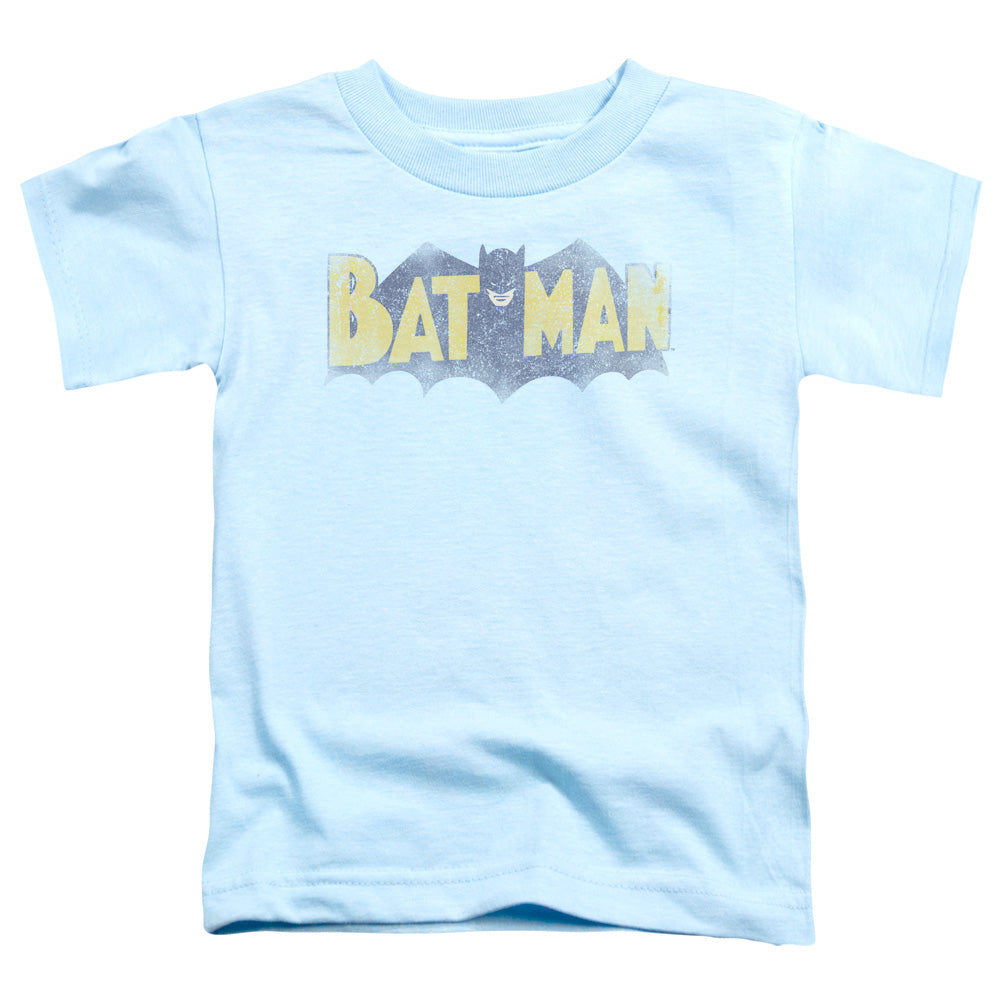 Batman Vintage Logo Toddler Kids Youth T Shirt Light Blue