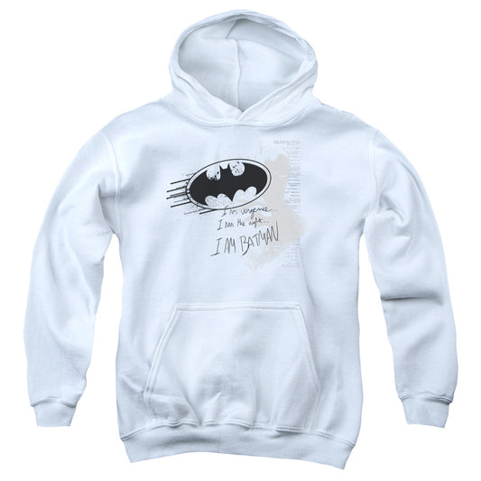 Batman I Am Vengeance Kids Youth Hoodie White