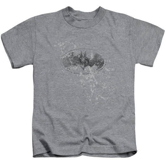 Batman Burned & Splatered Juvenile Kids Youth T Shirt Athletic Heather
