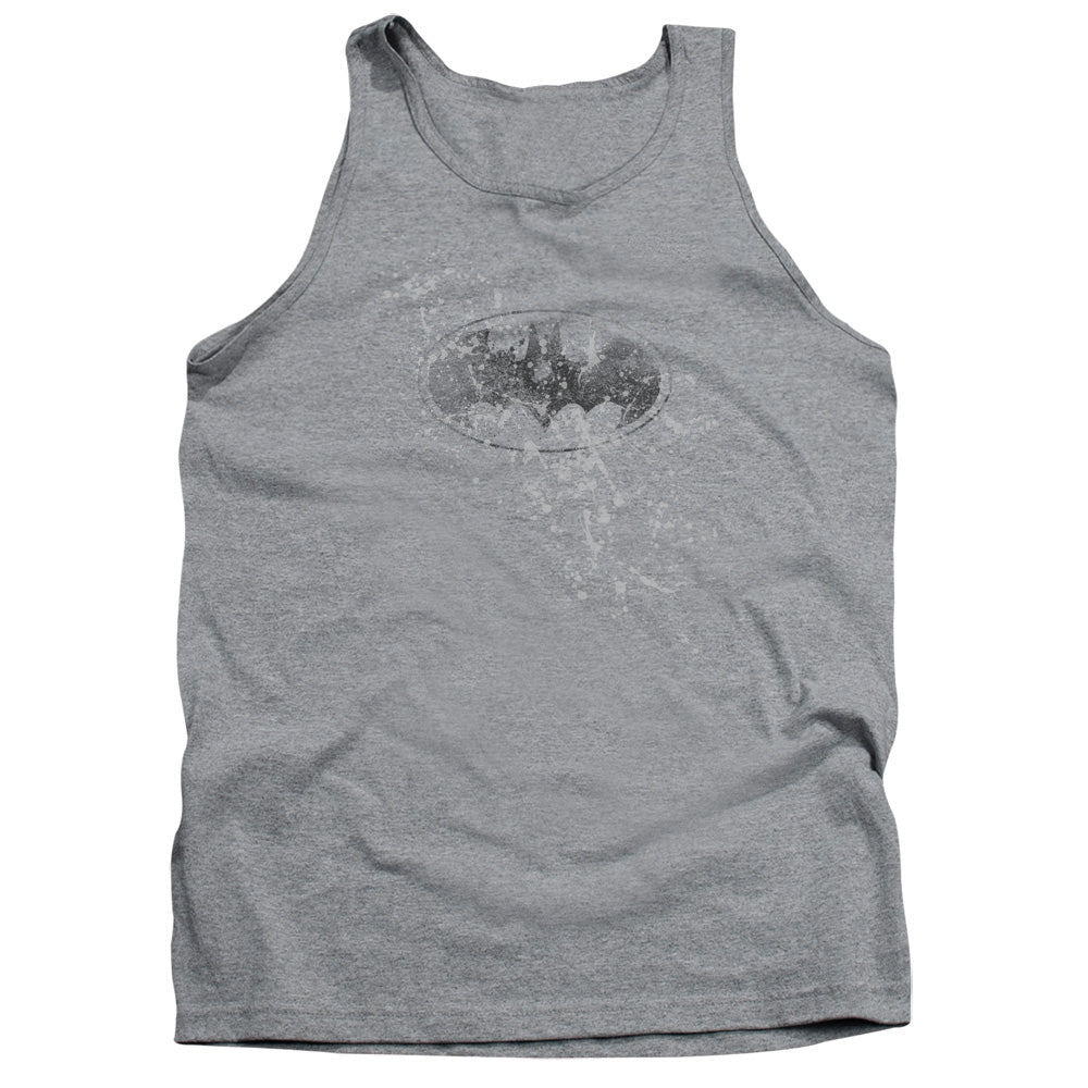 Batman Burned & Splatered Mens Tank Top Shirt Athletic Heather