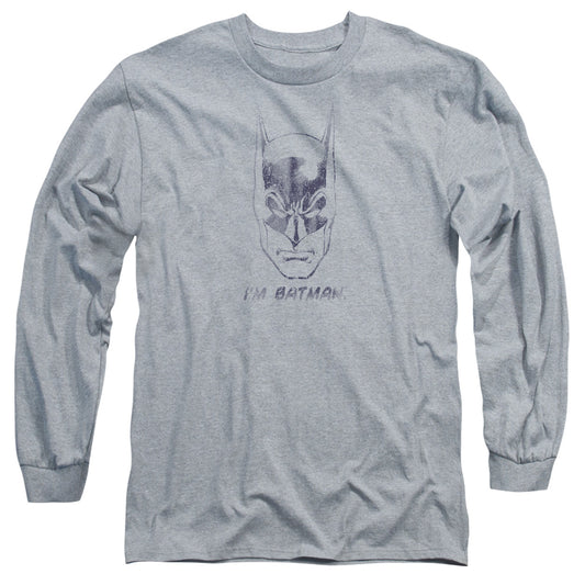Batman Im Batman Mens Long Sleeve Shirt Athletic Heather