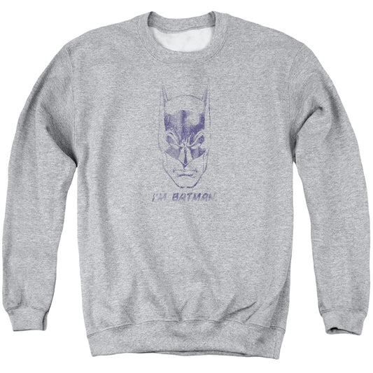 Batman Im Batman Mens Crewneck Sweatshirt Athletic Heather