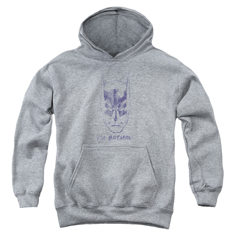 Batman Im Batman Kids Youth Hoodie Athletic Heather