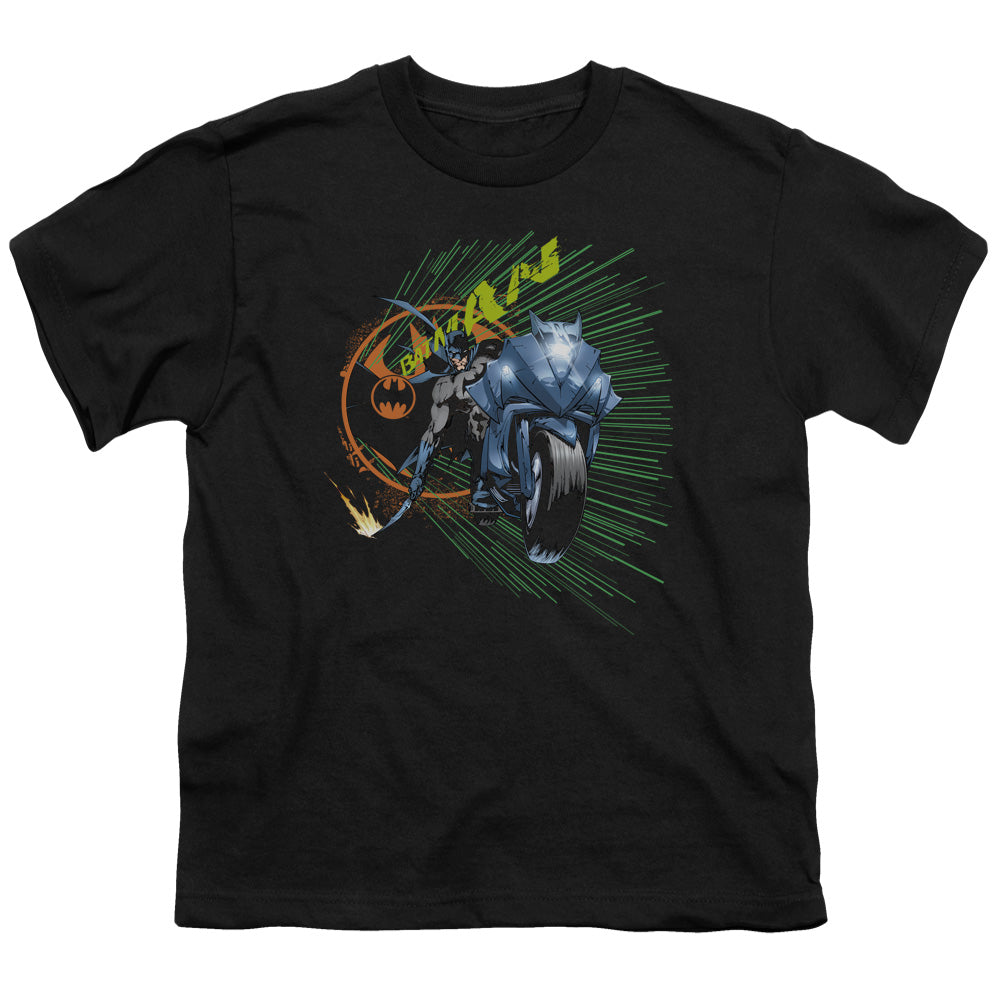 Batman Batcycle Kids Youth T Shirt Black