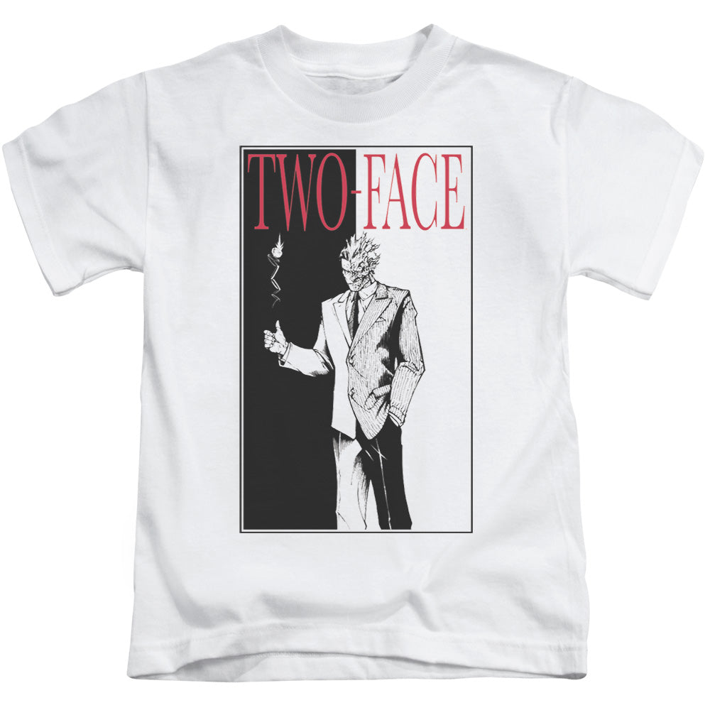 Batman Two Face Juvenile Kids Youth T Shirt White