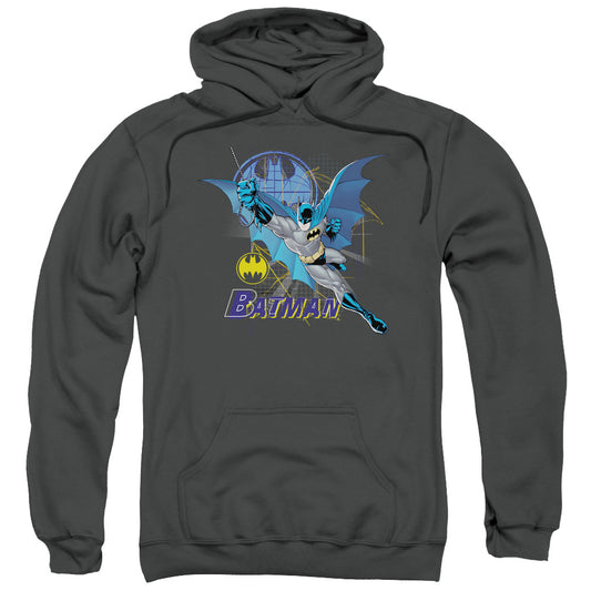 Batman Cape Outstretched Mens Hoodie Charcoal