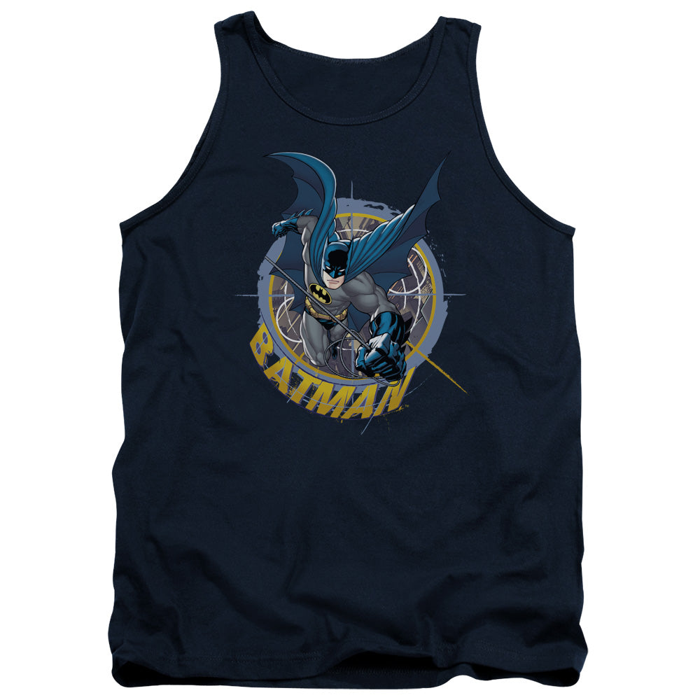 Batman In The Crosshairs Mens Tank Top Shirt Navy Blue