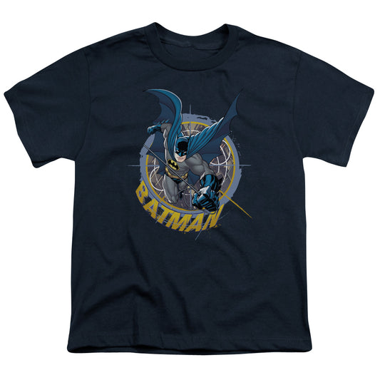 Batman In The Crosshairs Kids Youth T Shirt Navy Blue