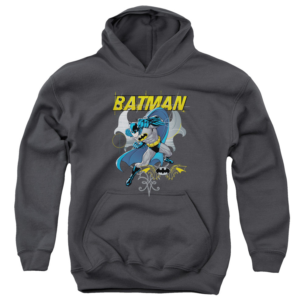 Batman Urban Gothic Kids Youth Hoodie Charcoal