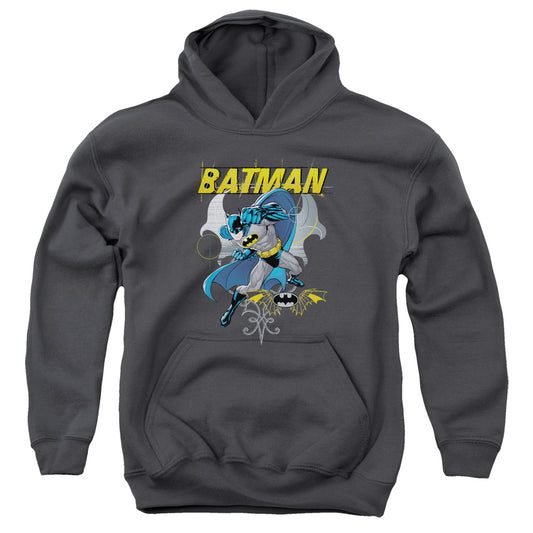 Batman Urban Gothic Kids Youth Hoodie Charcoal