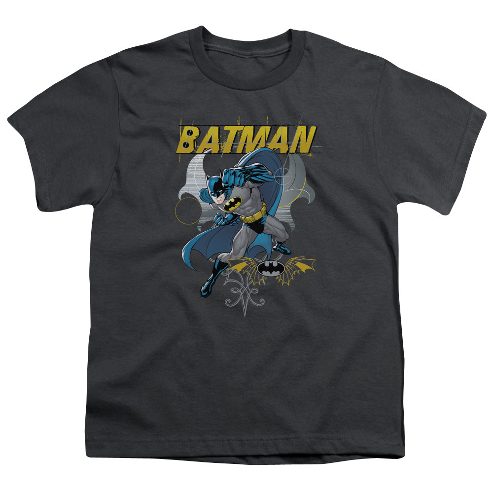 Batman Urban Gothic Kids Youth T Shirt Charcoal