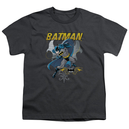Batman Urban Gothic Kids Youth T Shirt Charcoal
