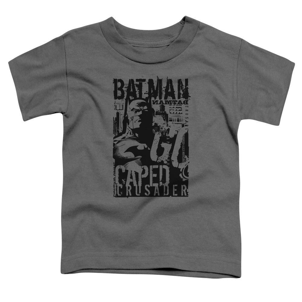 Batman Caped Crusader Toddler Kids Youth T Shirt Charcoal