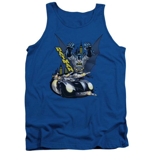 Batman By Air & By Land Mens Tank Top Shirt Royal Blue