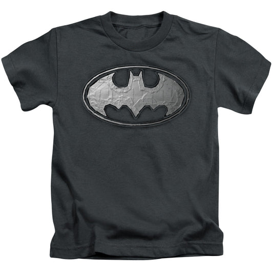 Batman Duct Tape Logo Juvenile Kids Youth T Shirt Charcoal