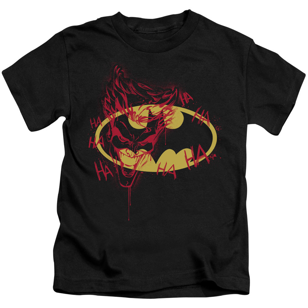 Batman Joker Graffiti Juvenile Kids Youth T Shirt Black