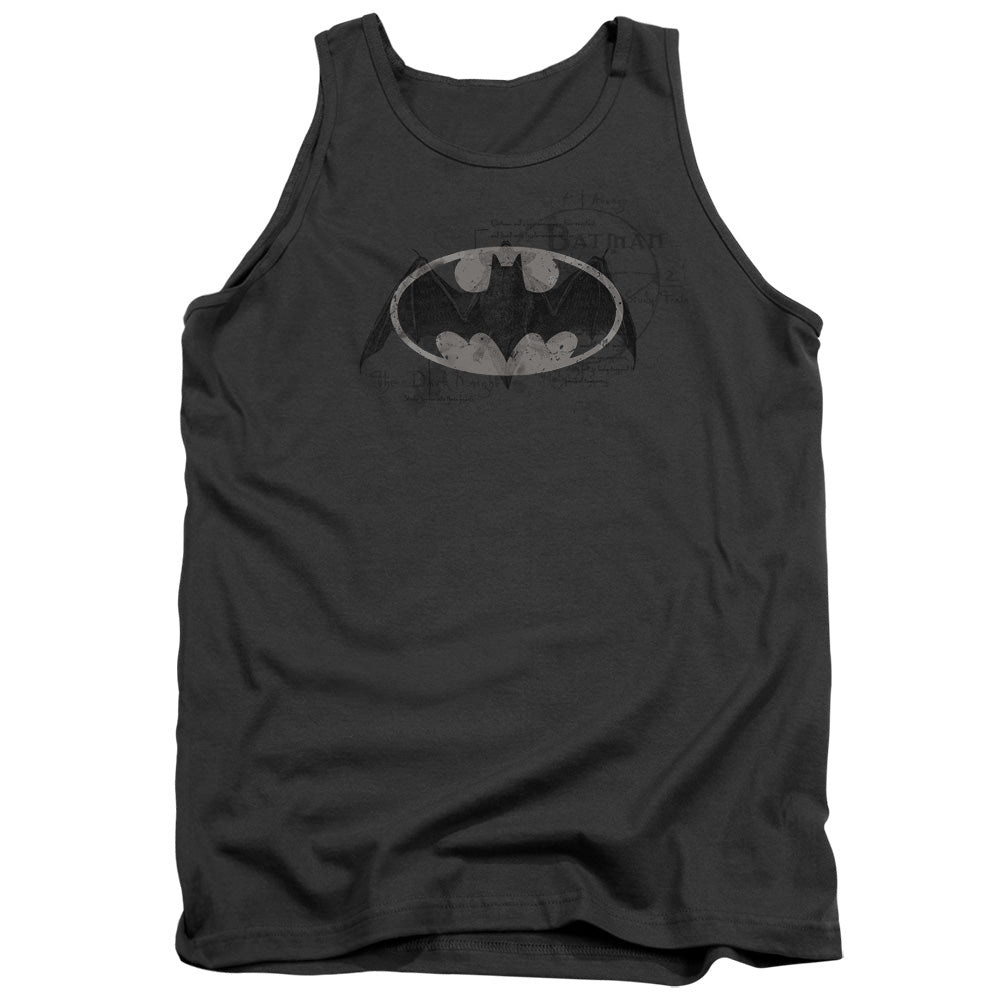 Batman Arcane Bat Logo Mens Tank Top Shirt Charcoal