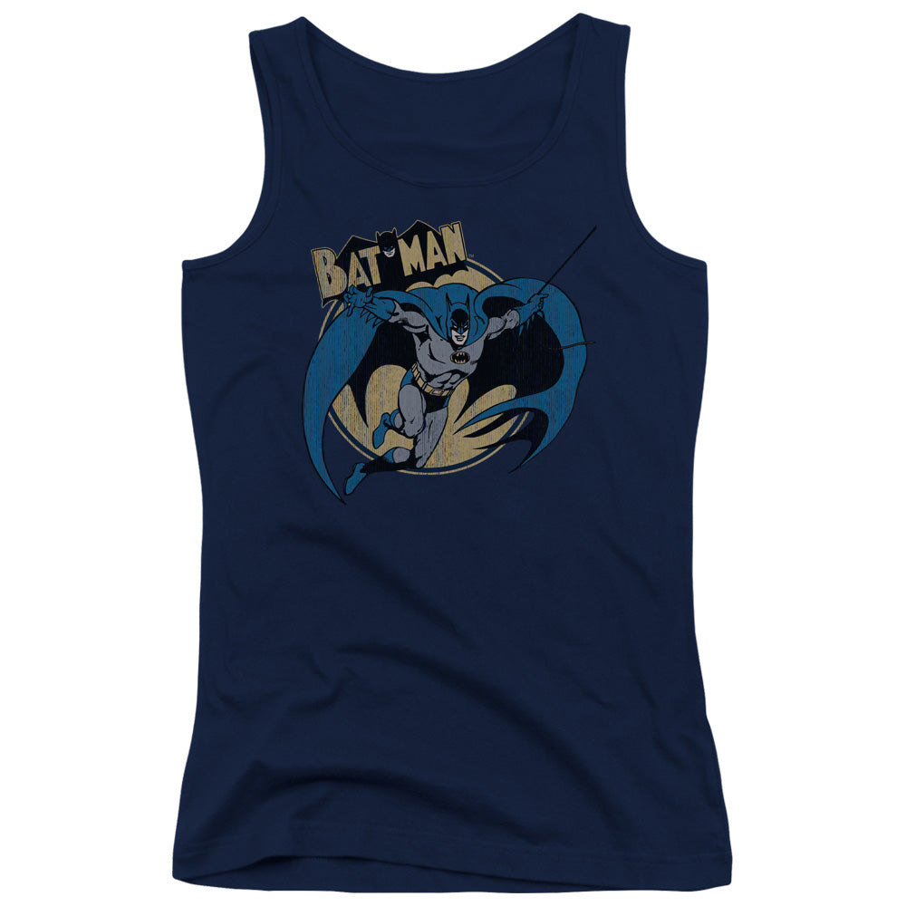 Batman Through The Night Womens Tank Top Shirt Navy Blue