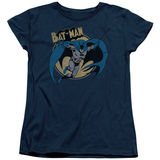 Batman Through The Night Womens T Shirt Navy Blue