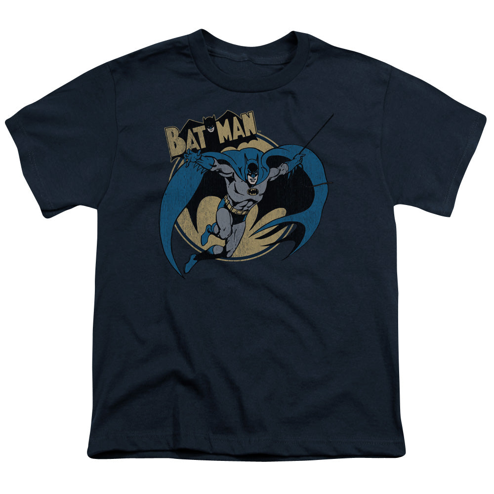 Batman Through The Night Kids Youth T Shirt Navy Blue