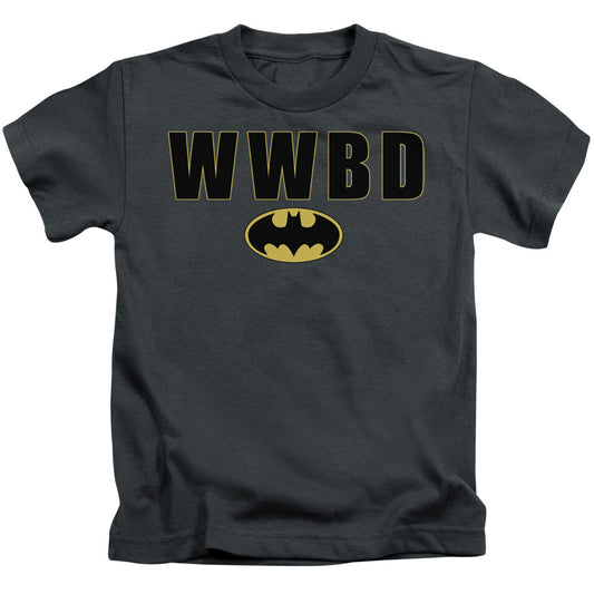 Batman Wwbd Logo Juvenile Kids Youth T Shirt Charcoal