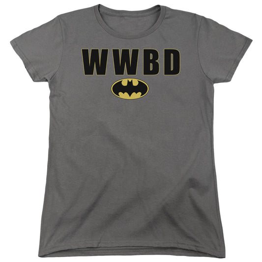 Batman Wwbd Logo Womens T Shirt Charcoal