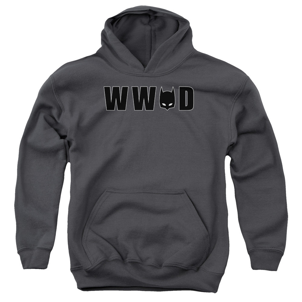 Batman Wwbd Mask Kids Youth Hoodie Charcoal