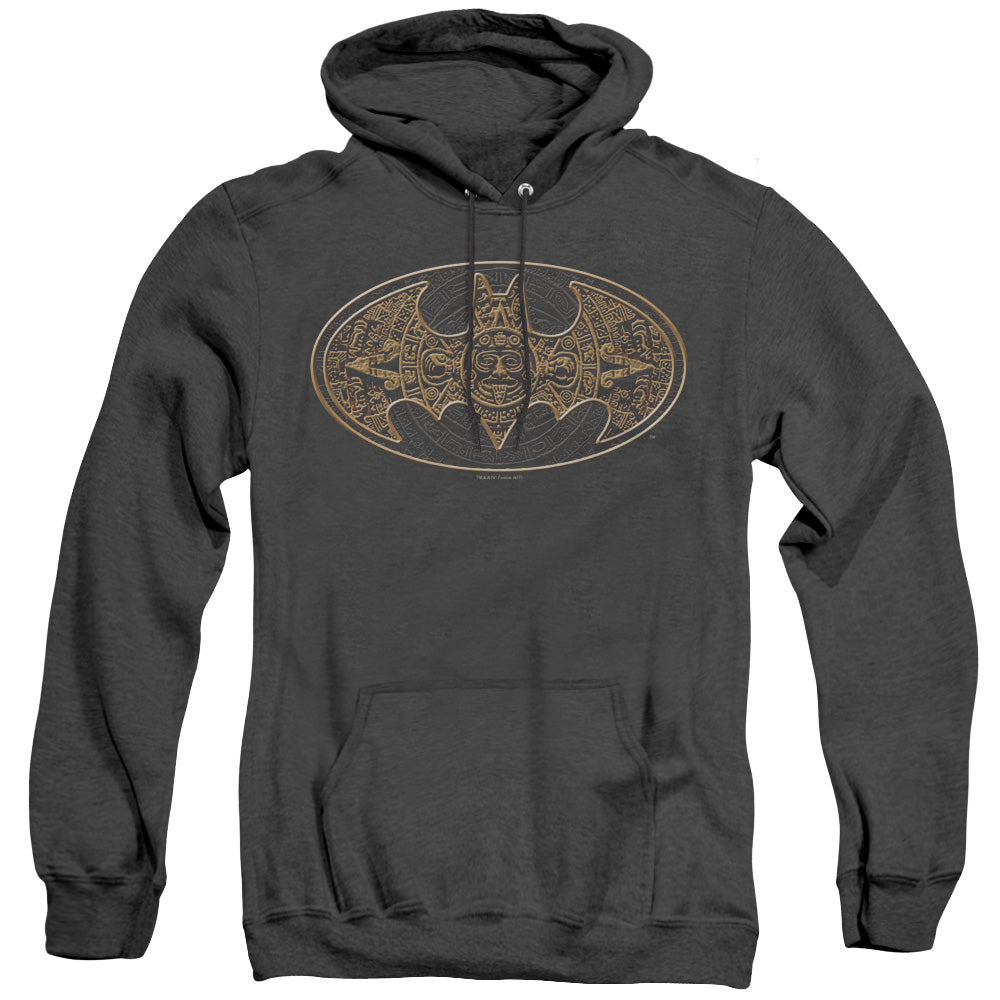 Batman Aztec Bat Logo Heather Mens Hoodie Black