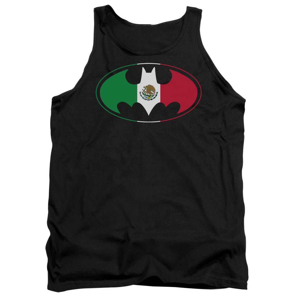 Batman Mexican Flag Shield Mens Tank Top Shirt Black