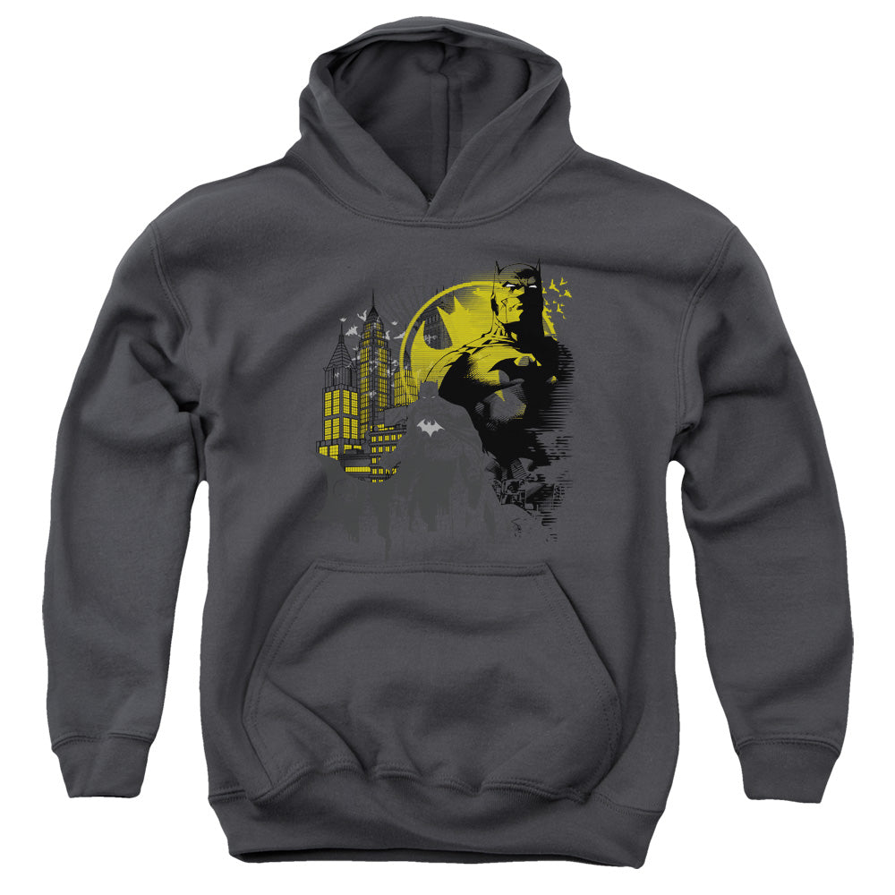 Batman The Dark City Kids Youth Hoodie Charcoal