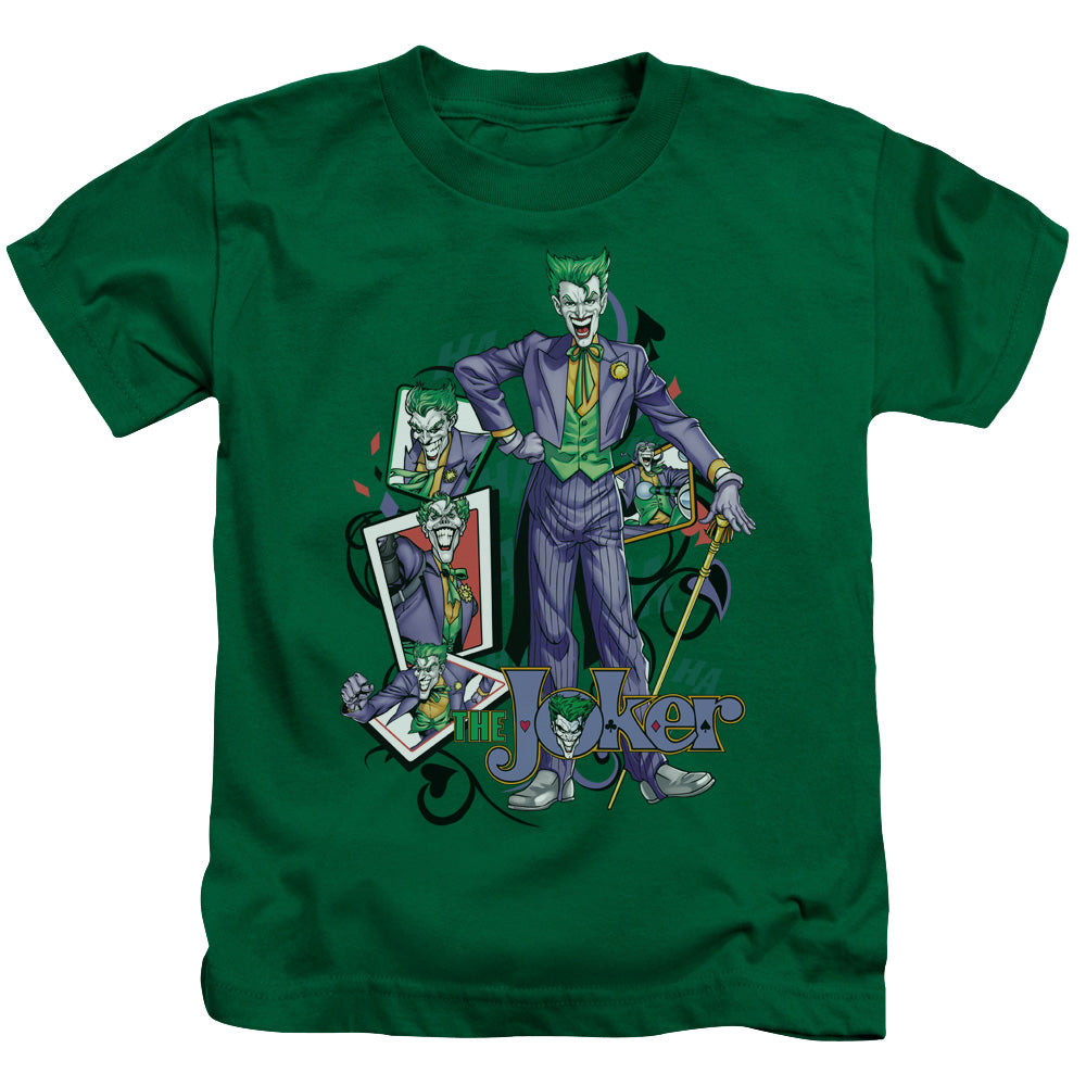 Batman Wild Cards Juvenile Kids Youth T Shirt Kelly Green