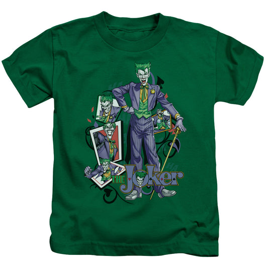 Batman Wild Cards Juvenile Kids Youth T Shirt Kelly Green