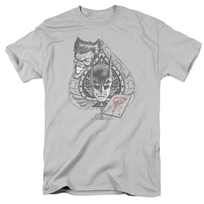 Batman Batmans Face Mens T Shirt Silver
