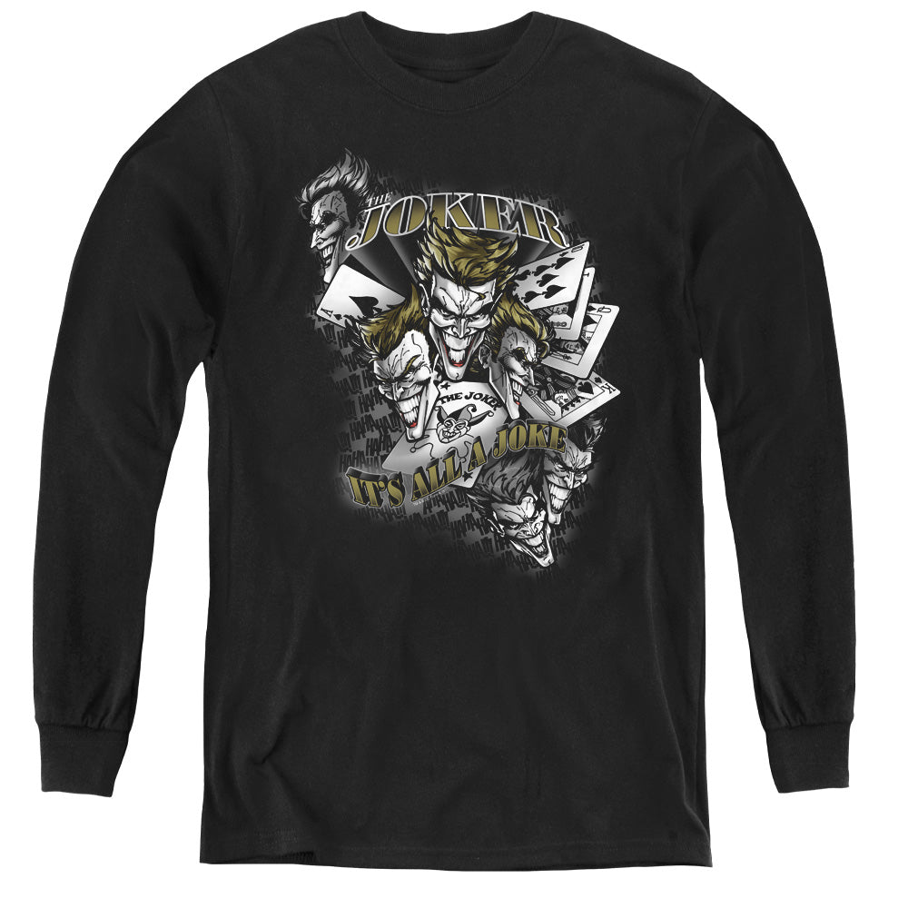 Batman Its All A Joke Long Sleeve Kids Youth T Shirt Black