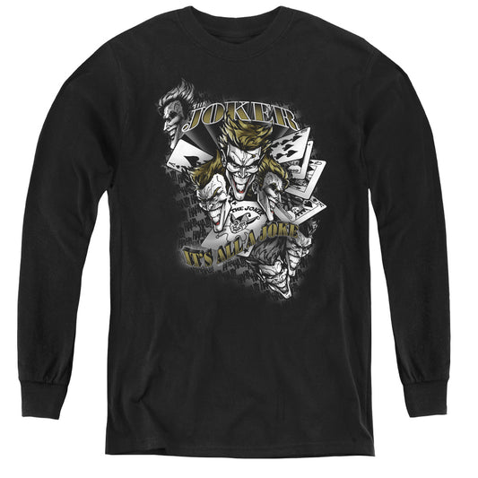 Batman Its All A Joke Long Sleeve Kids Youth T Shirt Black