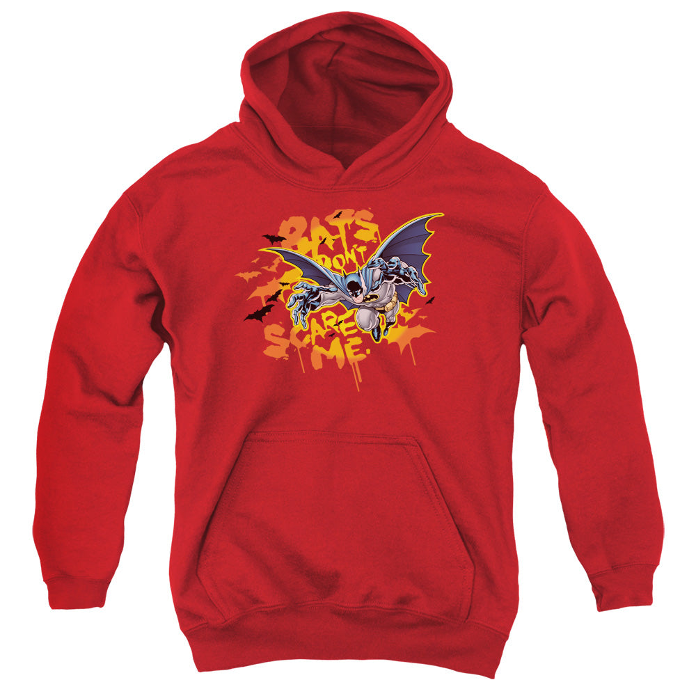 Batman Bats Dont Scare Me Kids Youth Hoodie Red