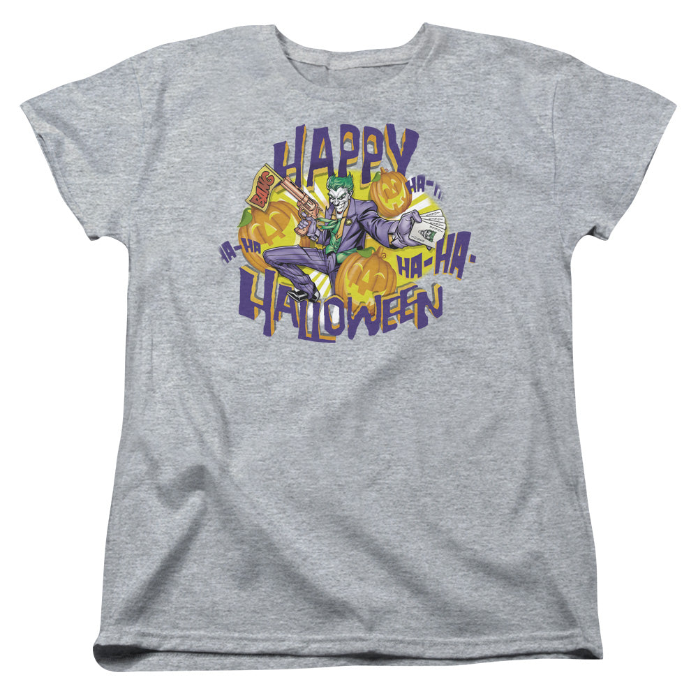 Batman Ha Ha Halloween Womens T Shirt Athletic Heather