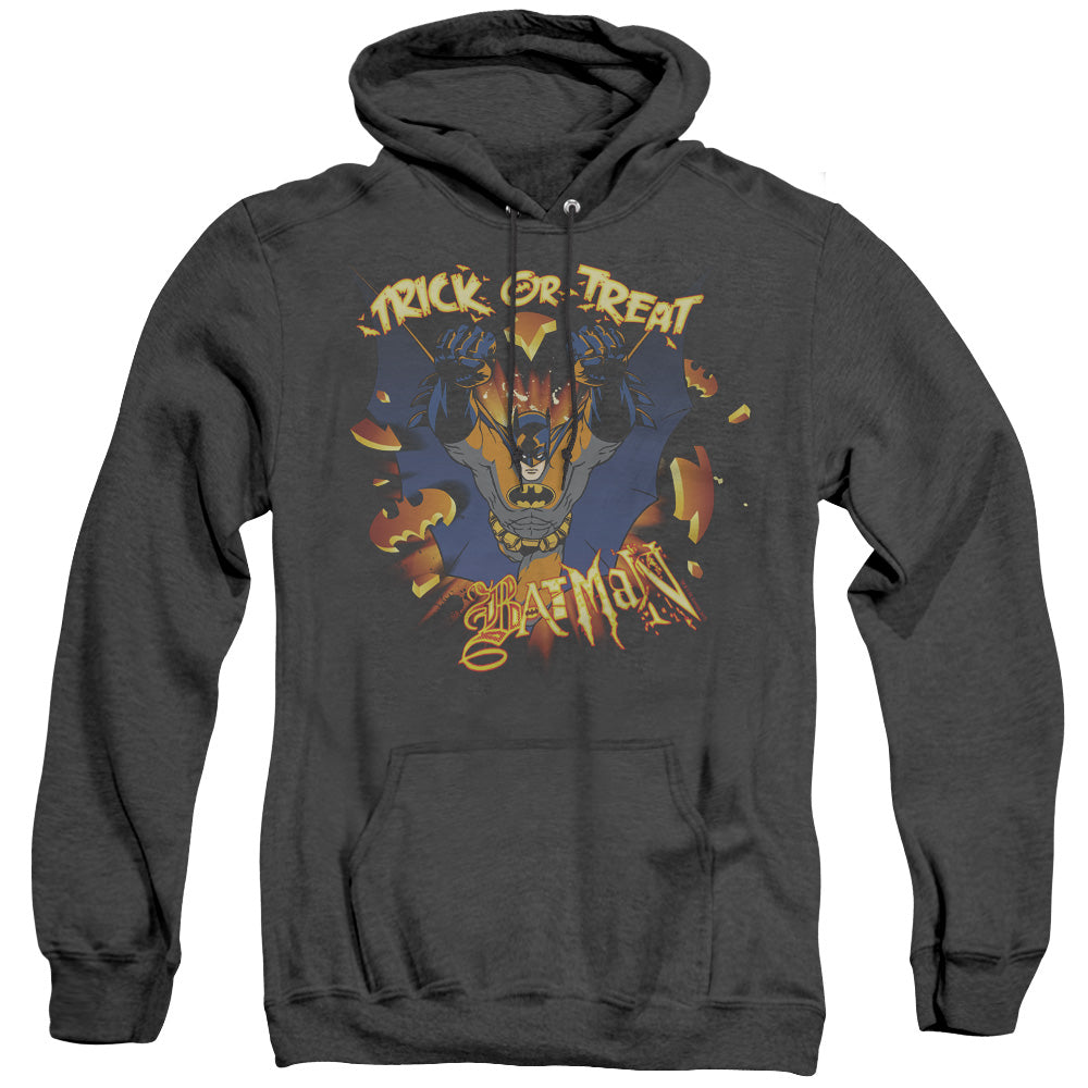 Batman Pumpkin Burst Heather Mens Hoodie Black