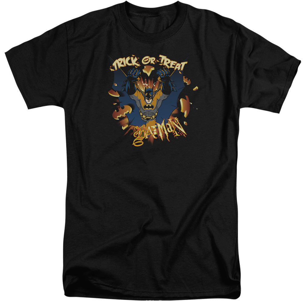 Batman Pumpkin Burst Mens Tall T Shirt Black