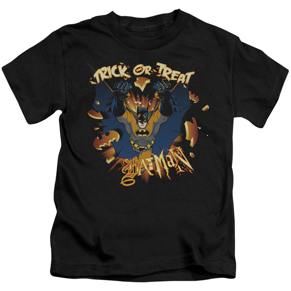 Batman Pumpkin Burst Juvenile Kids Youth T Shirt Black