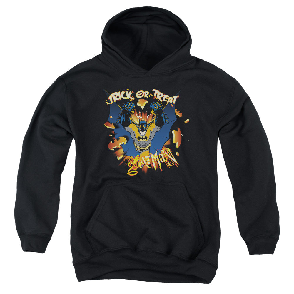 Batman Pumpkin Burst Kids Youth Hoodie Black