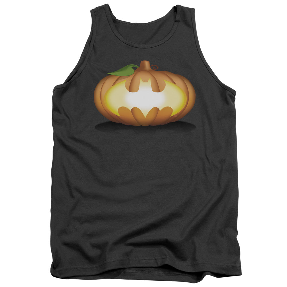 Batman Bat Pumpkin Logo Mens Tank Top Shirt Charcoal