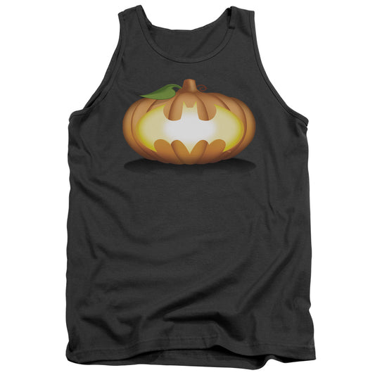 Batman Bat Pumpkin Logo Mens Tank Top Shirt Charcoal