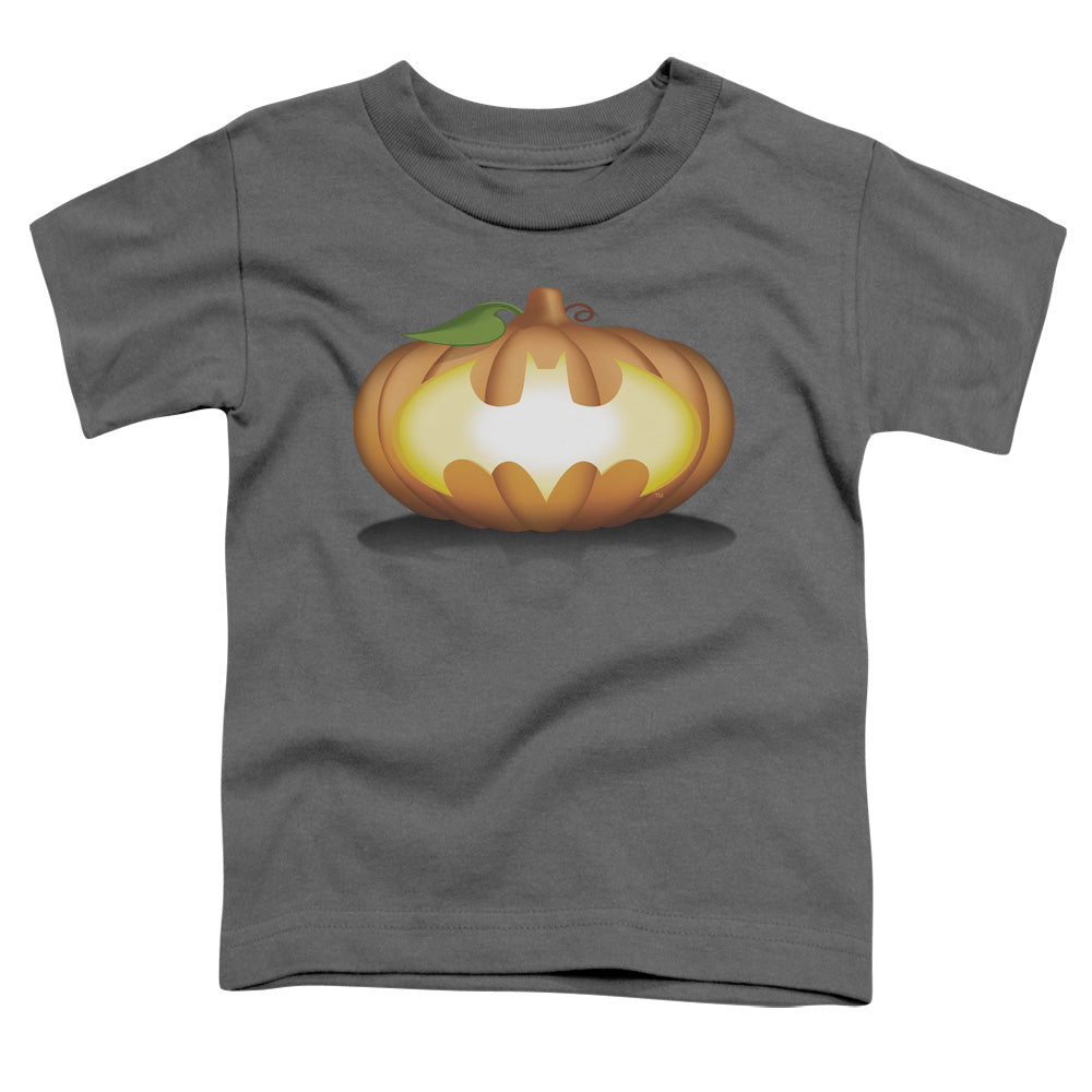Batman Bat Pumpkin Logo Toddler Kids Youth T Shirt Charcoal