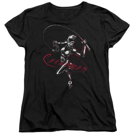 Batman Kiten With A Whip Womens T Shirt Black